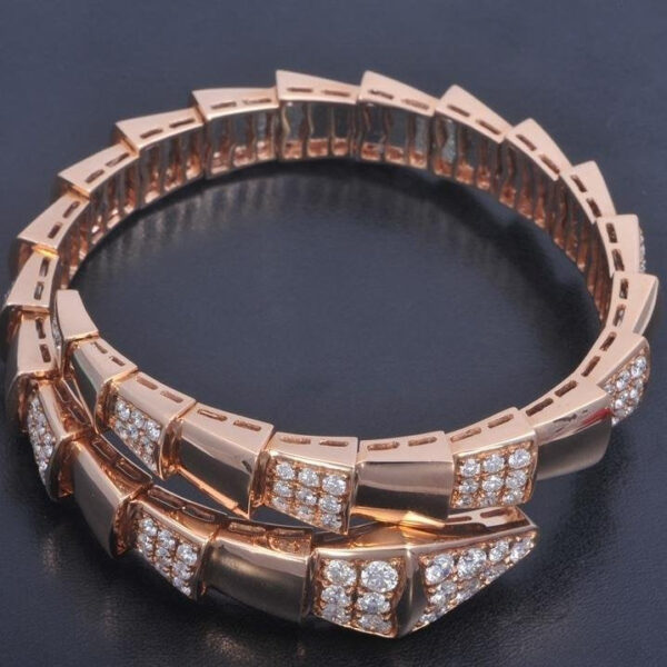 Toxse Serpenti Wide Bracelet Pink Gold Diamond - Image 2