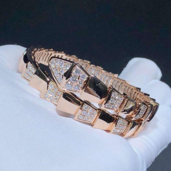 Toxse Serpenti Wide Bracelet Pink Gold Diamond - Image 6