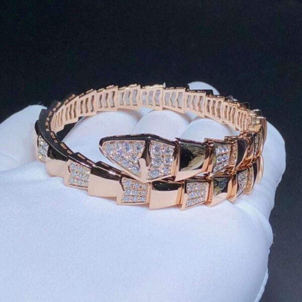 Toxse Serpenti Wide Bracelet Pink Gold Diamond - Image 3