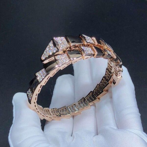 Toxse Serpenti Wide Bracelet Pink Gold Diamond - Image 4
