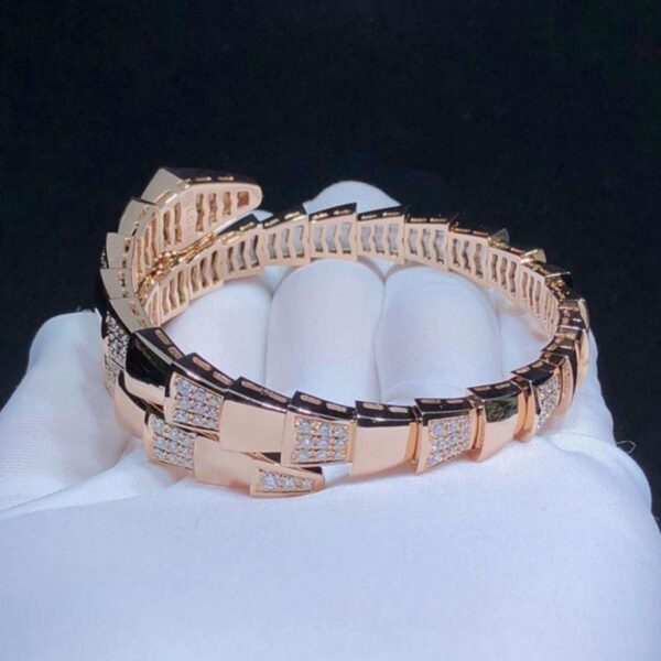 Toxse Serpenti Wide Bracelet Pink Gold Diamond - Image 5