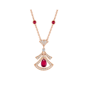 Toxse Dream Necklace Carnelian Diamond Pink Gold