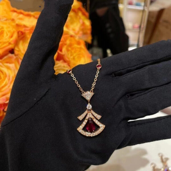 Toxse Dream Necklace Carnelian Diamond Pink Gold - Image 2