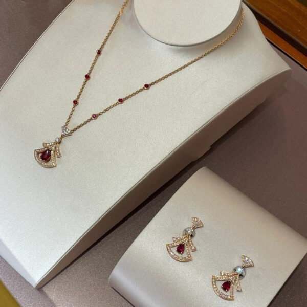 Toxse Dream Necklace Carnelian Diamond Pink Gold - Image 6