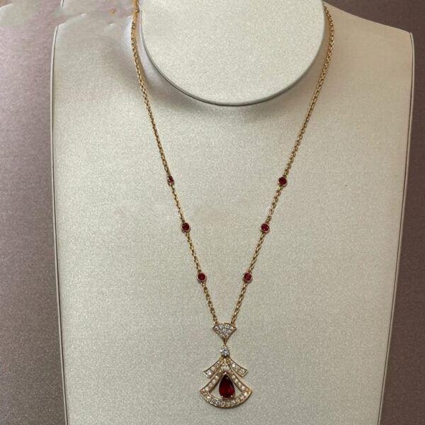 Toxse Dream Necklace Carnelian Diamond Pink Gold - Image 4