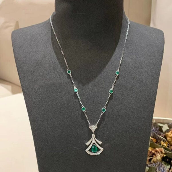 Toxse Dream Necklace Malachite Diamond Silver - Image 6