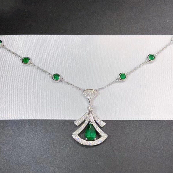 Toxse Dream Necklace Malachite Diamond Silver - Image 2