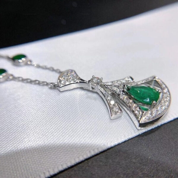 Toxse Dream Necklace Malachite Diamond Silver - Image 4