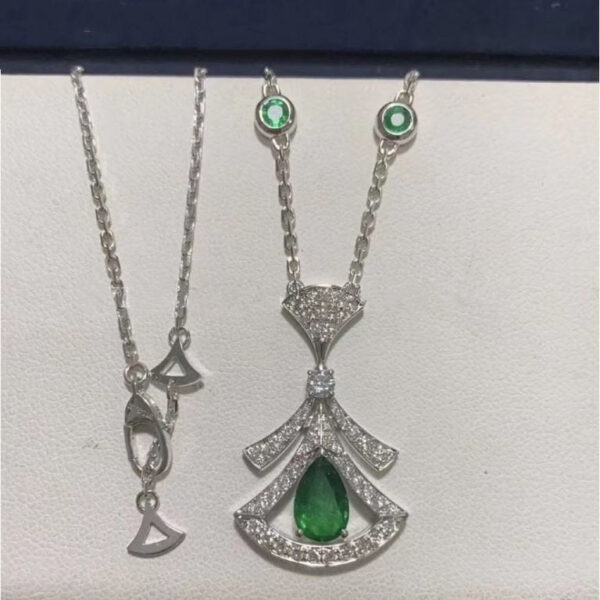 Toxse Dream Necklace Malachite Diamond Silver - Image 3