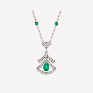 Toxse Dream Necklace Malachite Diamond Silver