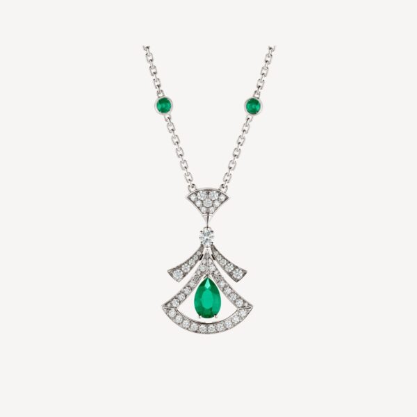 Toxse Dream Necklace Malachite Diamond Silver