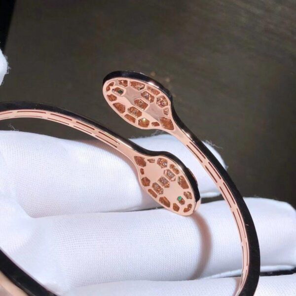 Toxse Serpenti Bracelet Pink Gold Malachite Diamond Double Snake - Image 7