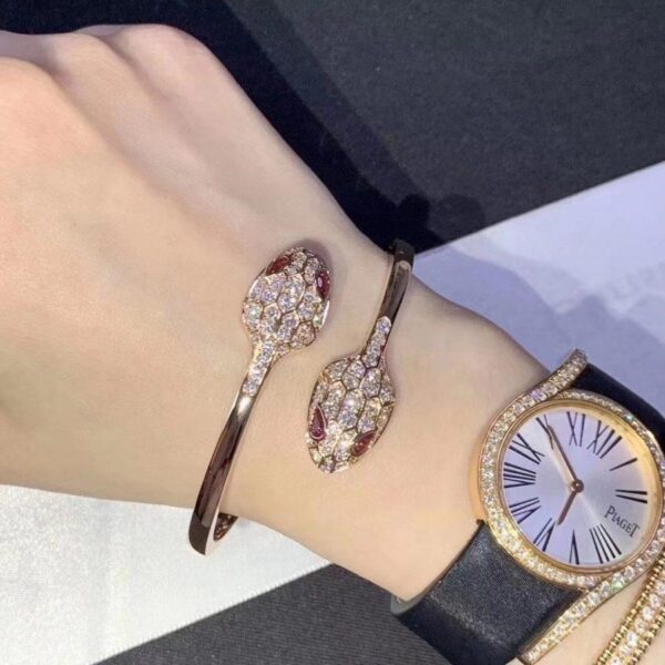 Toxse Serpenti Bracelet Pink Gold Diamond Double Snake - Image 8