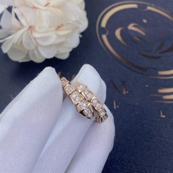 Toxse Serpenti Ring Pink Gold Diamond Paved 4Mm - Image 4