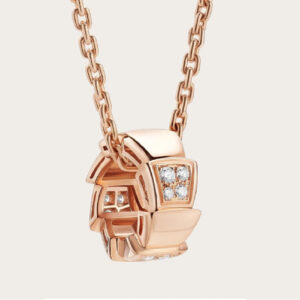 Toxse Serpenti Pedant Diamond Pink Gold Necklace