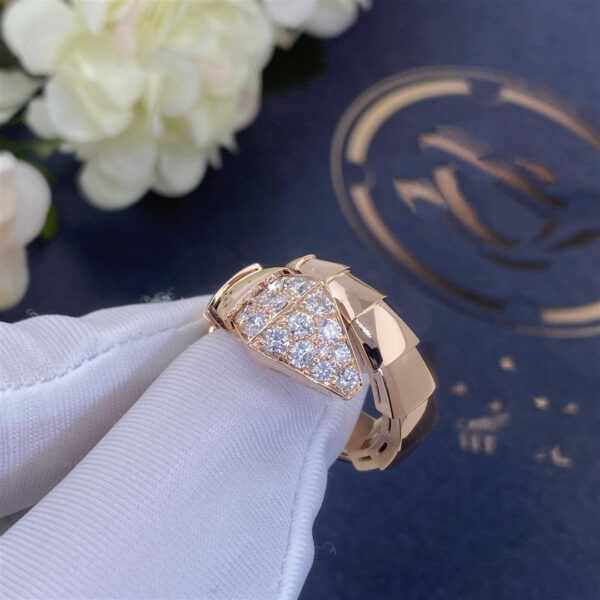 Toxse Serpenti Ring Pink Gold Diamond Paved 3Mm - Image 5