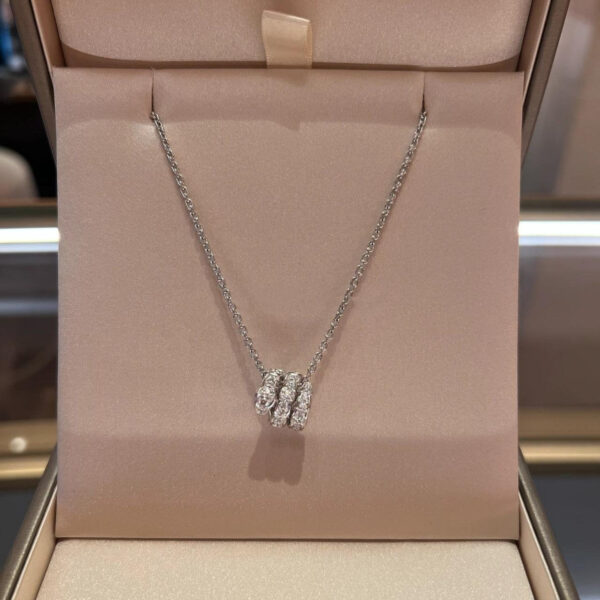 Toxse Serpenti Silver Necklace Double Ring Diamond - Image 5