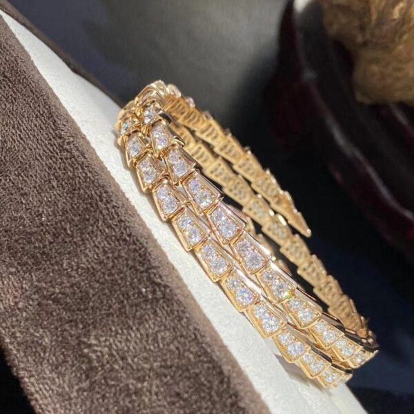 Toxse Serpenti Bracelet Gold Diamond Double Row - Image 2