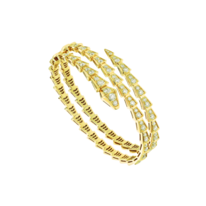Toxse Serpenti Bracelet Gold Diamond Double Row