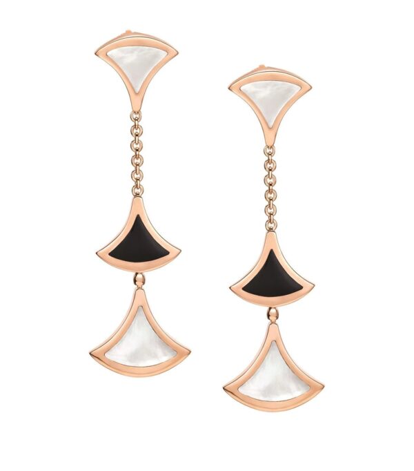 Toxse Dream Earrings 3 Motifs Onyx Mop Pink Gold
