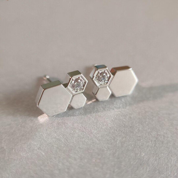 Toxse Bee Love Silver Diamond Earrings - Image 2