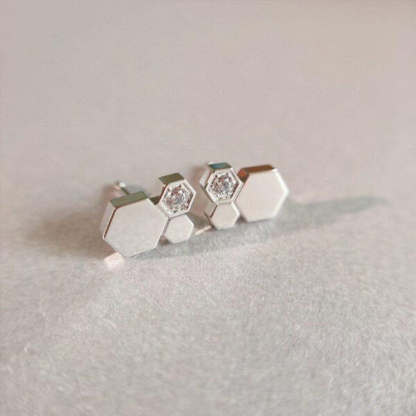 Toxse Bee Love Silver Diamond Earrings - Image 4