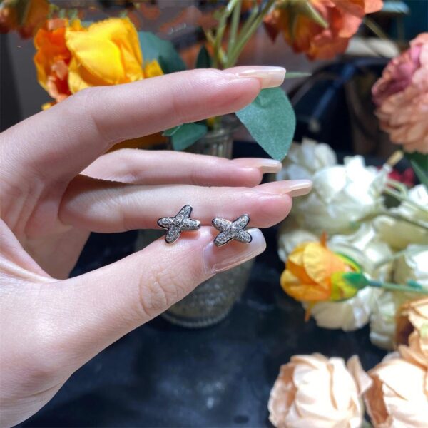 Toxse Jeux De Silver Diamond Earrings - Image 2