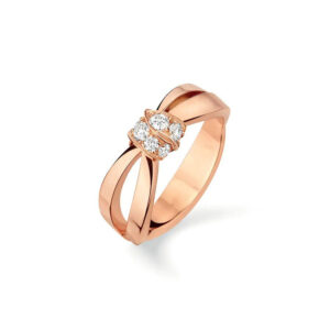 Toxse Liens Ring Pink Gold Diamond