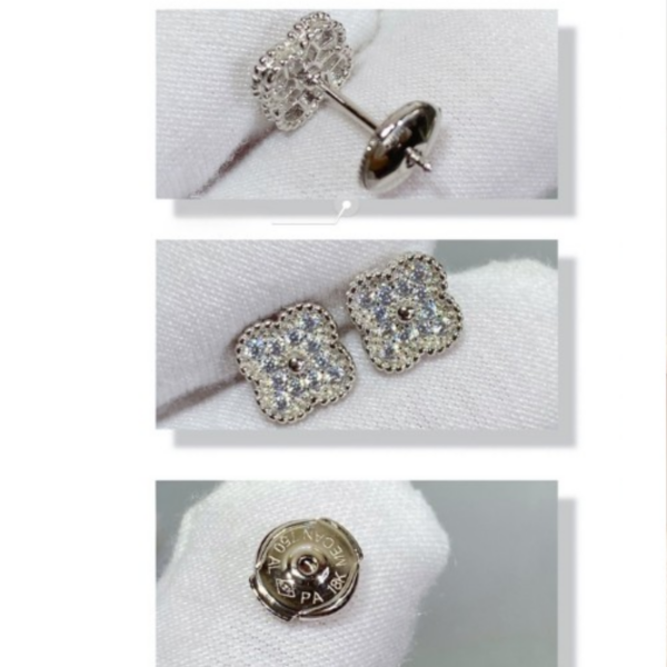 Toxse Vintage Alhambra Diamonds Earrings - Image 7