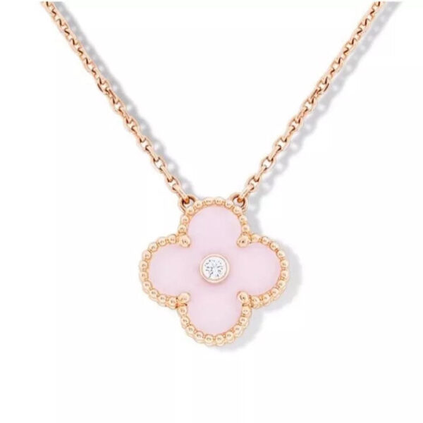 Toxse Sweet Alhambra Pink Clover Necklace
