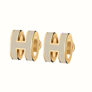 Toxse Mini Pop H Gold Earrings Grey