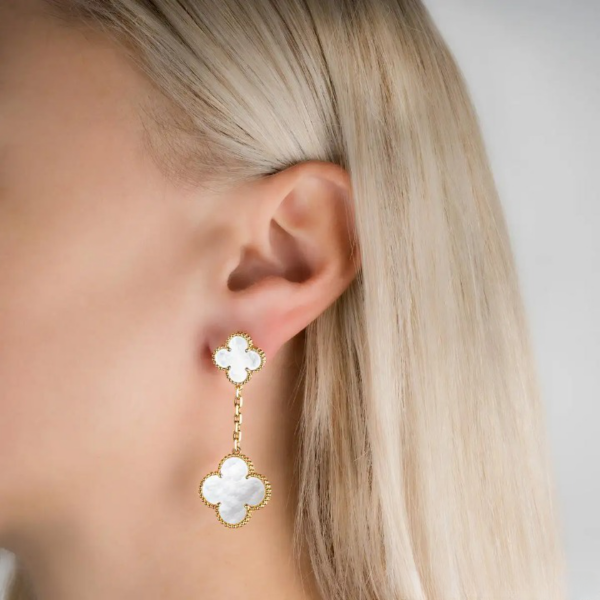 Toxse Clover White Mop Earrings 2 Motifs - Image 8