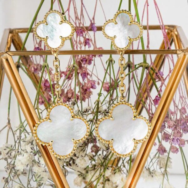 Toxse Clover White Mop Earrings 2 Motifs - Image 10