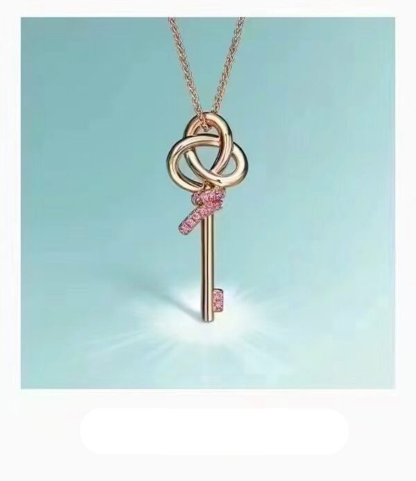 Toxse Keys Woven Pink Diamonds Medium Necklace - Image 5