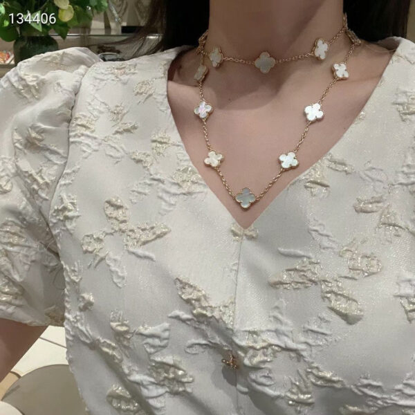 Toxse Pearl Vintage Alhambra 20 Motifs Long Necklace - Image 6
