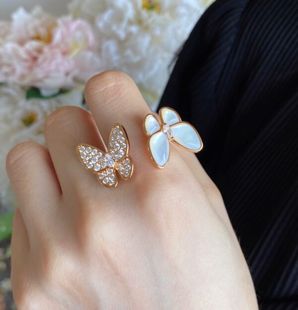 Toxse Two Butterfly Between the Finger Pearl Ring - Image 2