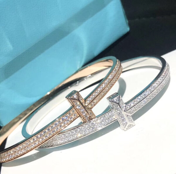 Toxse T1 Wide Diamond Hinged Bangle Bracelet - Image 4