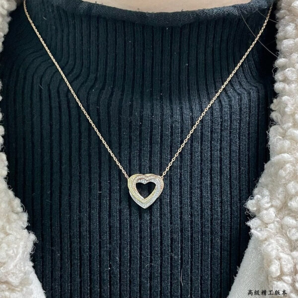 Toxse Trinity Heart Full Diamond Necklace - Image 2