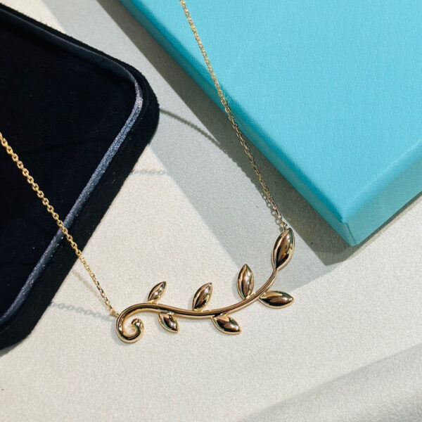 Toxse Olive Leaf Vine Pendant Necklace - Image 4