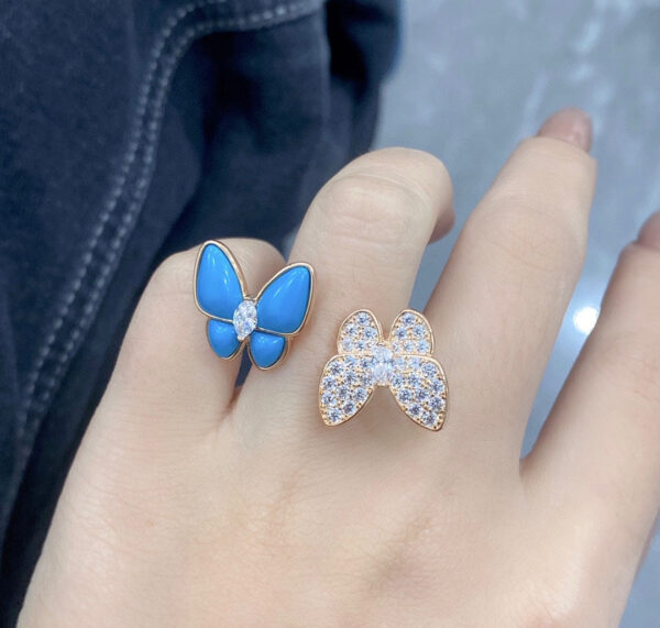 Toxse Two Butterfly Between the Finger Turquoise Ring - Image 6