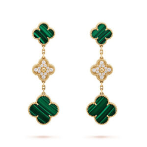 Toxse Magic Alhambra Three Malachite Motifs Clover Earrings