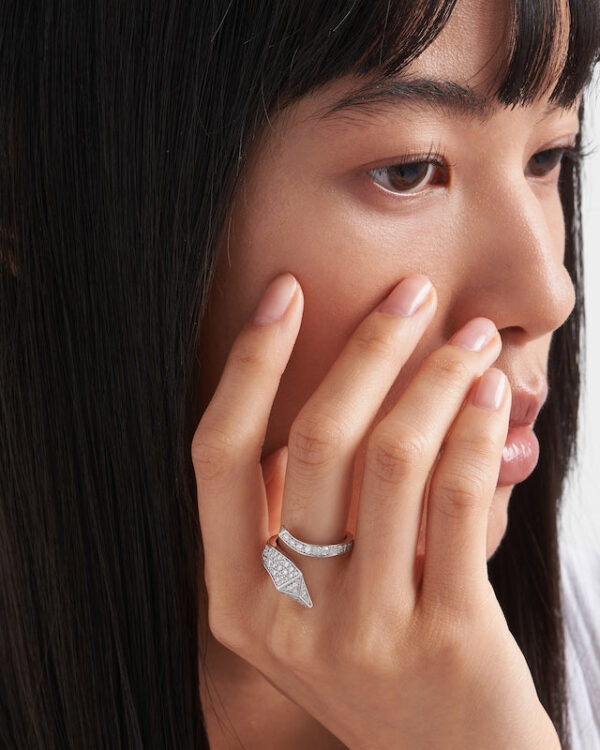 Toxse White Gold Eternal Snake Ring - Image 2