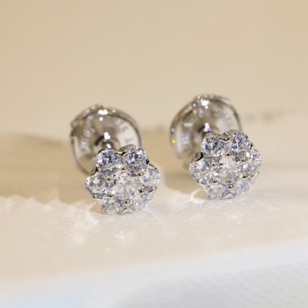 Toxse Flower Crystal Earrings - Image 2