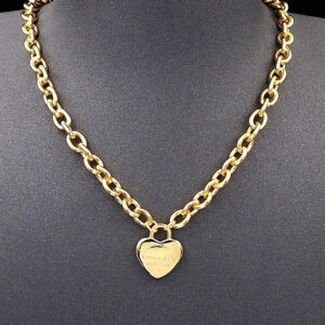 Toxse Tag Chain Heart Necklace