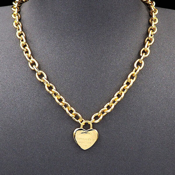 Toxse Tag Chain Heart Necklace