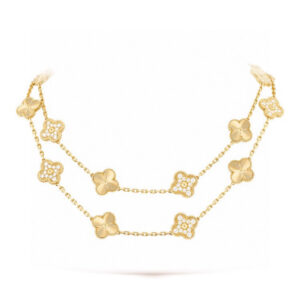 Toxse Vintage Alhambra Gold 20 Motifs Long Necklace