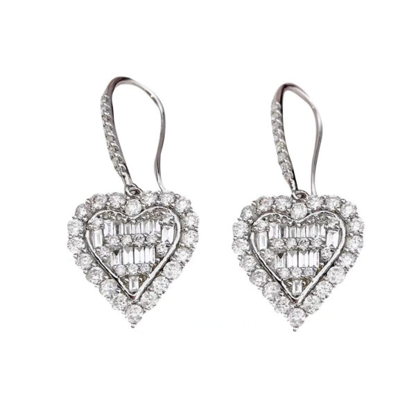 Toxse Diamond Heart Crystal Earrings