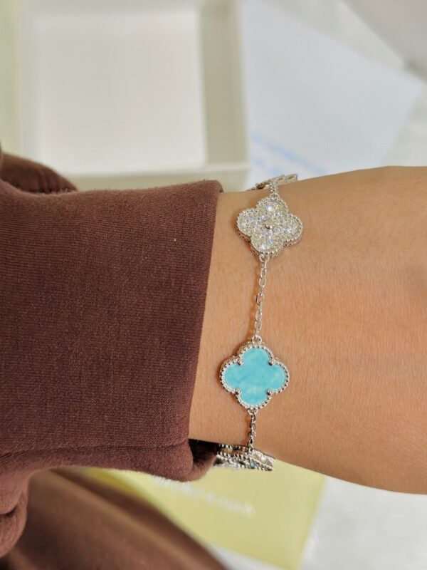 Toxse Vintage Alhambra Five Motifs Agate Bracelet - Image 4