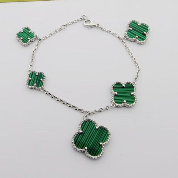 Toxse Magic Alhambra Five Malachite Motifs Clover Bracelet - Image 3