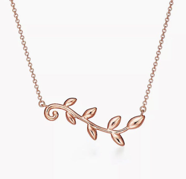 Toxse Olive Leaf Vine Pendant Necklace